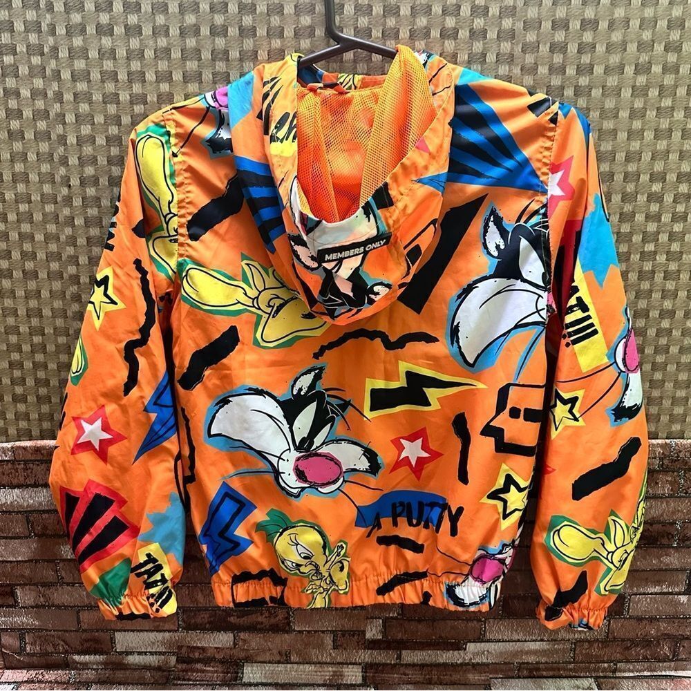 Members Only Looney Tunes Tweety Windbreaker Jacket 10/12 - Picture 4 of 13